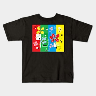 Color Block Blossoms Kids T-Shirt